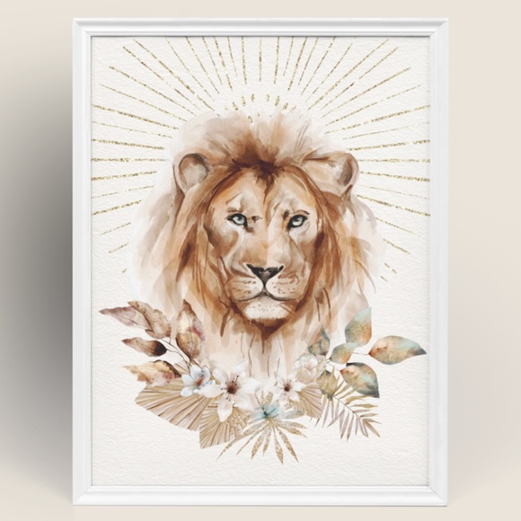 Other - Watercolor Lion Wall Art Poster Print (Unframed)